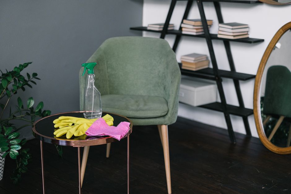 A sparkling clean, modern living room demonstrating our house cleaning standards
